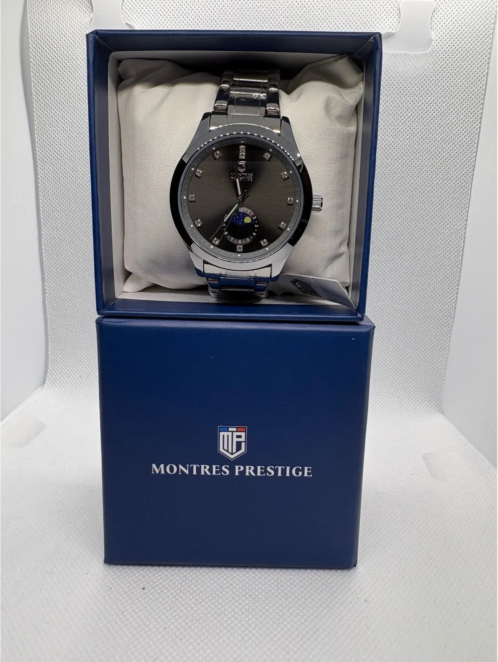 MPW-0374 Montres Prestige Men's Watch 42mm Steel  Grey Metal Dial New